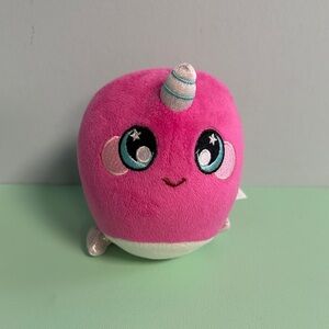 Squeezamals 3Deez Narcissa The Pink Narwhal Plush Stuffed Animal, Kids Plush Toy
